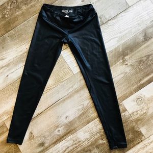 Black leather leggings